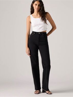 Levi's Black Ribcage Straight Full Length Women’s Jeans 30W x 32L